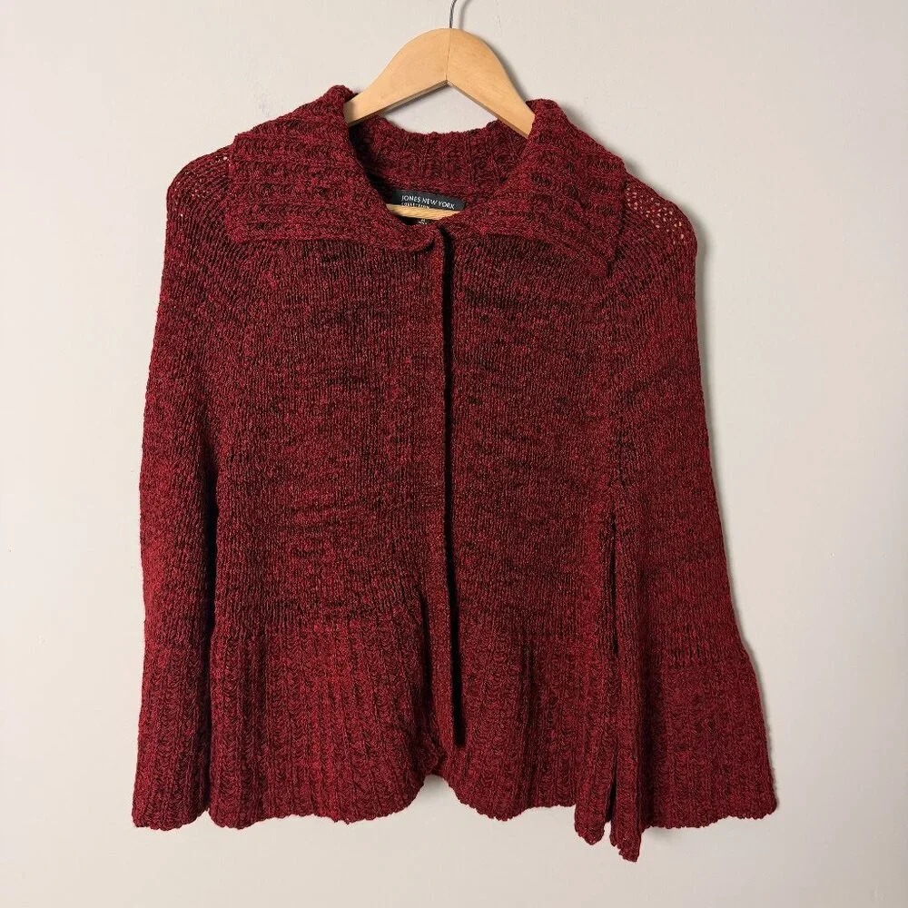 Jones New York Red Bell Sleeved Sweater M